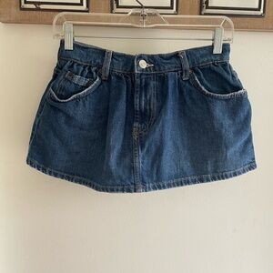 We The Free Dark Blue Denim Mini Skort